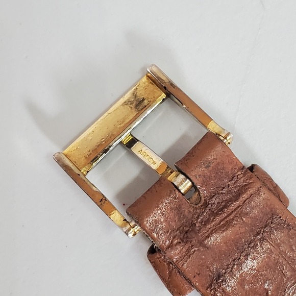 Wm H Leishman Men‎ Leather Belt Hornback Size 36 Brown Western Ranch Luxury - Picture 6 of 12